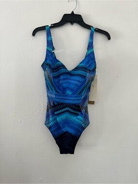 Gottex Blue Multitone Geo Swimwear Tag